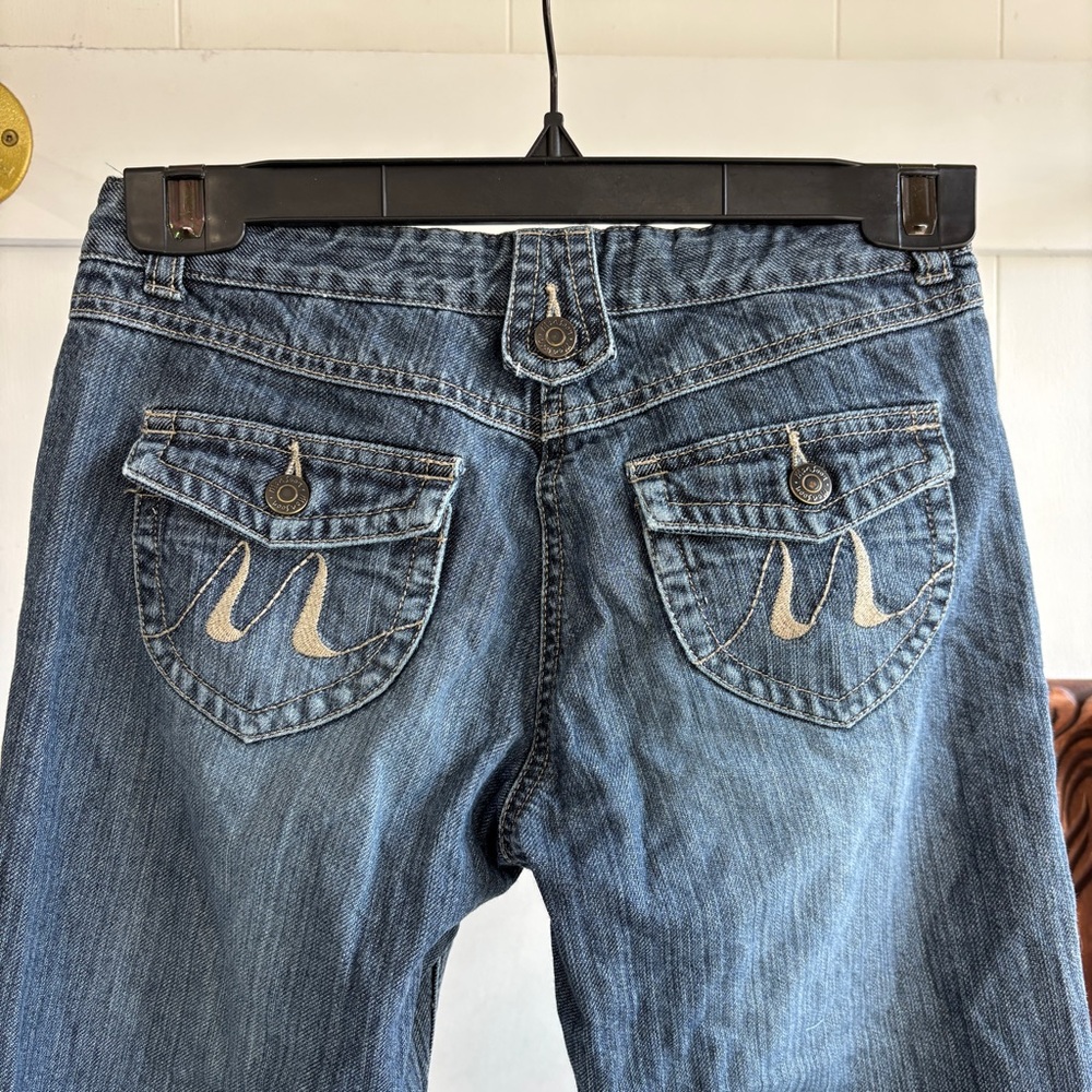 Monsoon Girls Wide Leg Flair Dark Wash Denim Jeans Size 10-11 100% Cotton NWOT